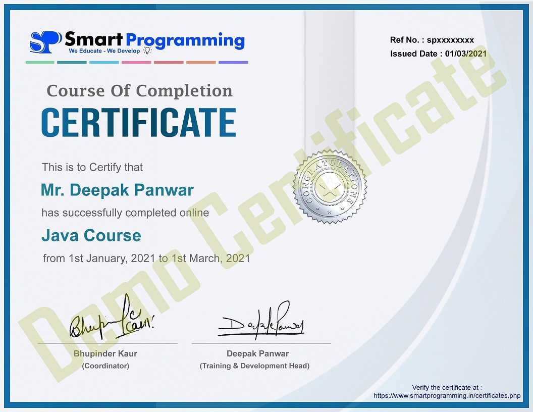 Smart Programming ISO Based Certificate